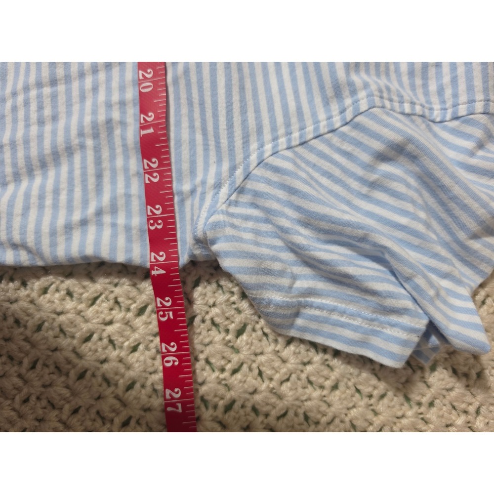 Brooks Brothers Polo Shirt Mens XXL Blue White Excellent Striped Cotton Pocket - Picture 4 of 6